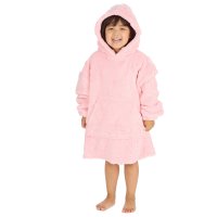 18C1035: Infants Clipped Bows Oversized Plush Hoodie (One Size - 3-6 Years)